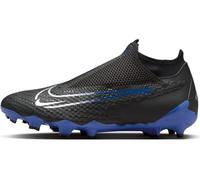 NIKE Men's Academy Football Shoe, Black/Chrome-Hyper Royal, 11 UK