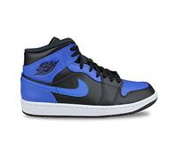 Nike Men's Air Jordan 1 Mid Basketball Shoes, Black Blue Black Hyper Royal White, 8 UK