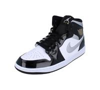 44 1/2 Jordan Air Jordan 1 Mid Se Sneaker, Black/metallic Silver-white