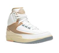 Nike Mens Air Jordan 2 Retro Leather Trainers - White/Tan - 4.5 UK - White/Tan - 100% Mixed