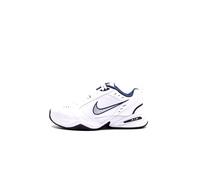 NIKE Men's Air Monarch Iv Gymnastics Shoe, White Midnight Navy Metallic Silver, 6 UK