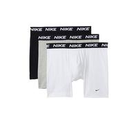 Nike Men's All Day Cotton Stretch Boxer Brief W/Fly Underwear (3-Pack), White/Heather Grey/Black, XL