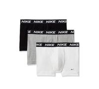 Nike Men's All Day Cotton Stretch Trunk W/Fly Underwear (3-Pack), White/Heather Grey/Black, S (Pack of 3)