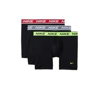 Nike Men's All Day Micro Stretch Boxer Brief Underwear (3-Pack), Black W/Volt/Cool Grey/University Red, M (Pack of 3)