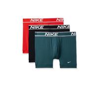Nike Men's All Day Micro Stretch Boxer Brief Underwear (3-Pack), Chili Red/Dark Teal/Black, S