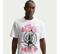 Nike Men's Basketball T-Shirt - White - Cotton L Tall