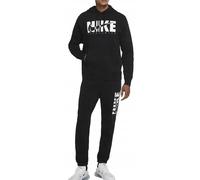 Nike Mens Black Club Large Signature Logo Fleece Hooded Tracksuit Set DD5242
