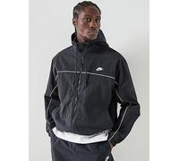 Nike Mens Club Athlete Hooded Jacket, Black/White/White, Size M, Men Black/White/White