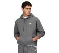 Nike Men's Club Big Brush Pull Over Hoody, Charcoal Heathr/Iron Grey/(White), L