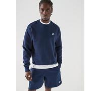 Nike Club Men's Fleece Crew - Blue - Cotton/Polyester