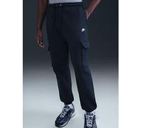 Nike Mens Club Fleece Cargo Joggers, Obsidian/Obsidian/White, Size L, Men Obsidian/Obsidian/White