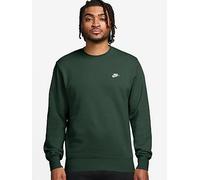 Nike Mens Club Fleece Crew Sweatshirt, Fir/White, Size M, Men Fir/White