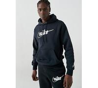 Nike Mens Club Fleece Hoodie, Black/Black/White, Size 2Xl, Men Black/Black/White
