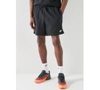Nike Mens Club Flow French Terry Shorts, Black/Black/White, Size 2Xl, Men Black/Black/White