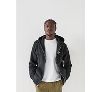 Nike Mens Club Full Zip Hoodie, Black/Black/White, Size M, Men Black/Black/White