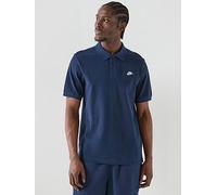 Nike Mens Club Short Sleeve Pique Polo Shirt, Obsidian/White, Size S, Men Obsidian/White