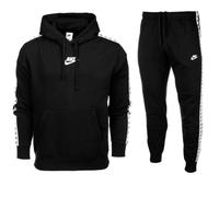 Nike Sport Essential Men's Fleece Futura Repeat Hooded Tracksuit Black
