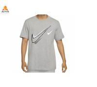 NIKE Mens Court T Shirt - Swoosh Logo Tee, Short Sleeve, Classic, White, XL, Regular Fit, Grey
