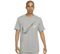 NIKE Men's Court Swoosh Logo T-Shirt Short Sleeve Classic Tee White DQ3944 100 New (UK, Alpha, M, Regular, Grey)