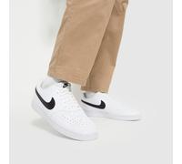 Nike Men's Court Vision Low Better Trainers in White & Black, Logo Detail, Leather, Size: 7 UK 7