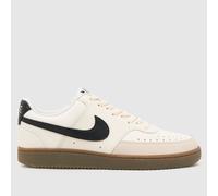 Nike Men's Court Vision Low Trainers in White & Black, Leather, Size: 7 UK 7
