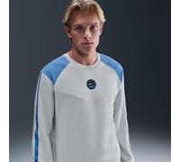 Nike Mens Crew Neck Ribbed Collar Long Sleeve Raglan Sweatshirt in Photon Dust - Grey - Size Small