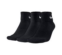 Nike Three Pack Quarter Socks Mens M BLACK/WHITE