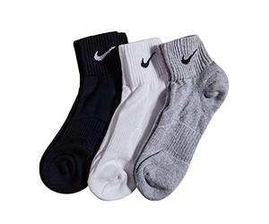 Nike Men's Cushion Quarter Socks (Pack of 3),Multicolor(White/ Black/ Grey),11-14.5 UK(46-50 EU)