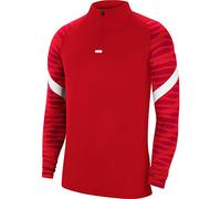 NIKE Men's Dri-fit Strike Soccer Jersey For Training With Zip 1 4, University Red/Gym Red/White/White, XL UK