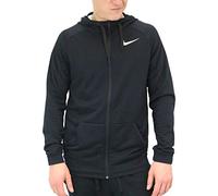Nike Men's Dry Hyper Full Zip Hooded Sweatshirt, Black/White, Medium
