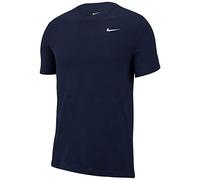 NIKE Men's Dry Tee Drifit Cotton Crew Solid Short Sleeve, Obsidian/Mattelic Silver, Large