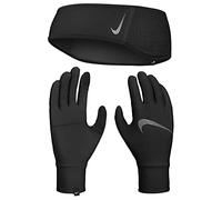 NIKE Men's Essential Men s Glove Headband Set, 082 Black/Black/Silver, M L UK