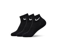 Nike Three Pack Quarter Socks Mens S BLACK/WHITE
