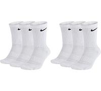 Nike Men's Everyday Cushioned Crew Training Socks (6 Pairs), White, L