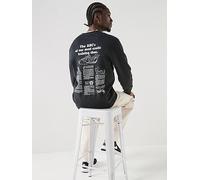 Nike Mens Fleece Crew-neck Sweatshirt, Black/White, Size M, Men Black/White