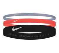 Nike Men's Flex Classic Mixed Width Headbands Metallic Pack of 3 Headbands Running Fitness Training Sports Hair Band Set, Iron Purple/Ember Glow/Metallic Silver, One Size