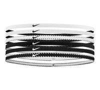 NIKE Classic Flexible Slim Hairband (Pack of 6) (One Size) (Black/White)