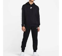 Nike Sportswear Sport Essential Mens Fleece Hooded Tracksuit Black/White Cotton - Size Large