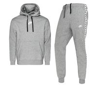 Nike Mens Full Tracksuit Set Fleece Repeat Logo Hoodie Joggers Black Grey DM6838