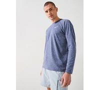 Nike Mens Heather Long Sleeve Hydroguard T Shirt - Navy, Navy, Size 2Xl, Men Navy