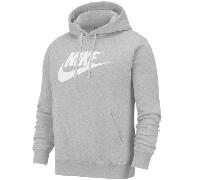 Nike Mens Hoodie Sportswear Club Fleece Graphic Pullover Sweat - Grey Cotton - Size Small