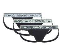 Nike Men's Jock Strap 3pk Underwear, Blk-Glac Bl/Brly VLT/Seq Mrbl Wb, L