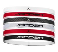 Nike Men's Jordan Elastic Sport Headbands 6-Pack Printed - Elastic Sport Headbands with Print - Basketball & Training Headbands, White/Gym Red/Black, One Size