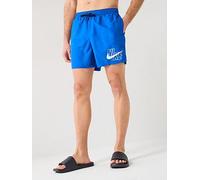 Nike Mens Logo 5 Inch Volley Swim Short - Blue, Blue, Size Xl, Men Blue