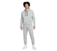 Nike Sportswear Sport Essential Mens Fleece Hooded Tracksuit Grey/White Cotton - Size X-Large