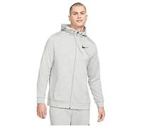 NIKE Men's M Nk Df Hdie Fz Fl Sweatshirt, Dk Grey Heather/(Black), S UK