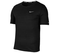 Nike Mens M Nk Df Miler Top T-Shirt, Black/(White Reflective Silv), S EU