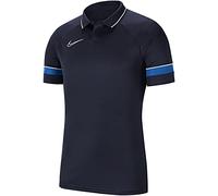 NIKE Men's M Nk Dry Acd21 Polo Shirt, Obsidian/White/Royal Blue/White, M UK