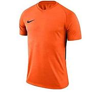 NIKE Men's M Nk Dry Tiempo Prem Jsy T shirt, Safety Orange/Safety Orange/Black/(Black), S UK
