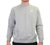 NIKE Mens M Nsw Club Crw Bb Long Sleeved T-shirt, Dk Grey Heather/(White), XL EU